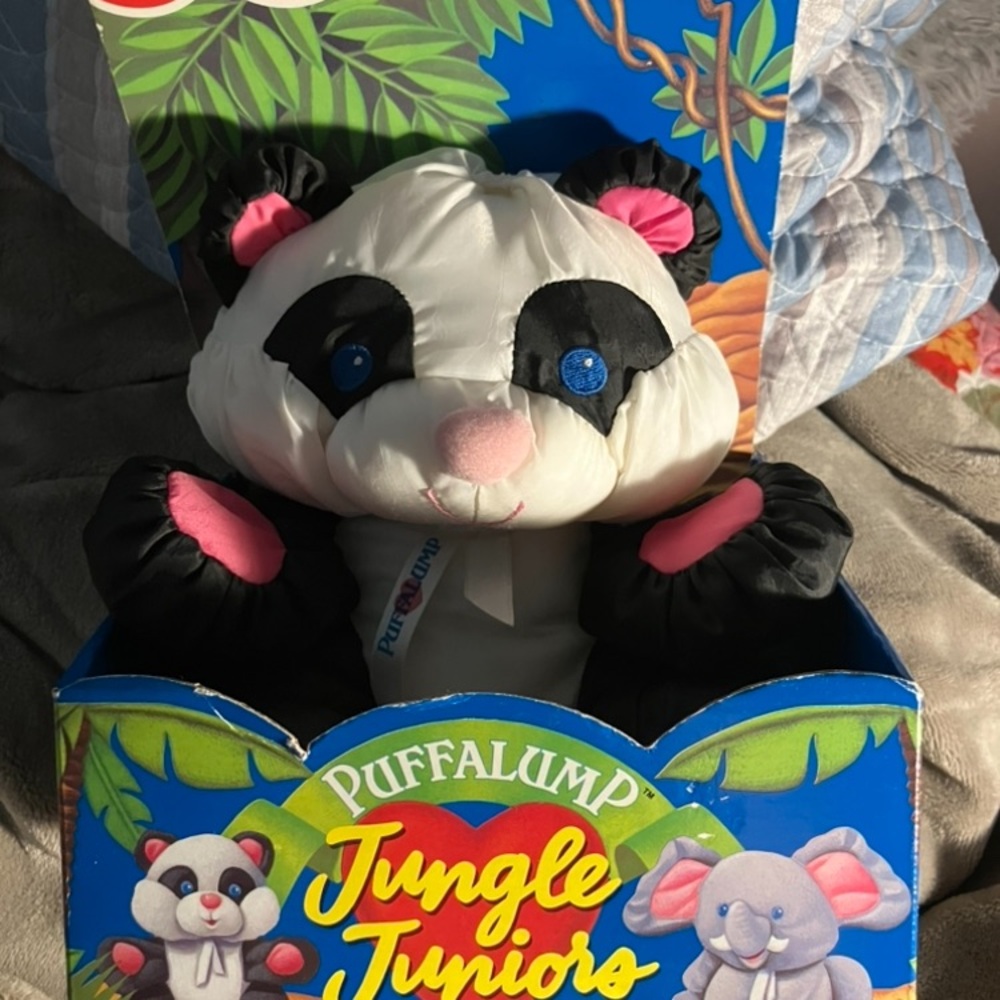Fisher-Price Puffalump black & white Panda Plush new in ORGINAL box
